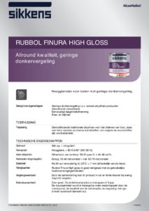 productinfo Sikkens Rubbol Finura High Gloss