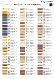 Alle kleurenkaarten met prijsgroepen voor KEIM Innostar