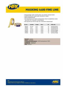 Productinfo HPX Masking Tape 4400 Fine Line Oranje Goud